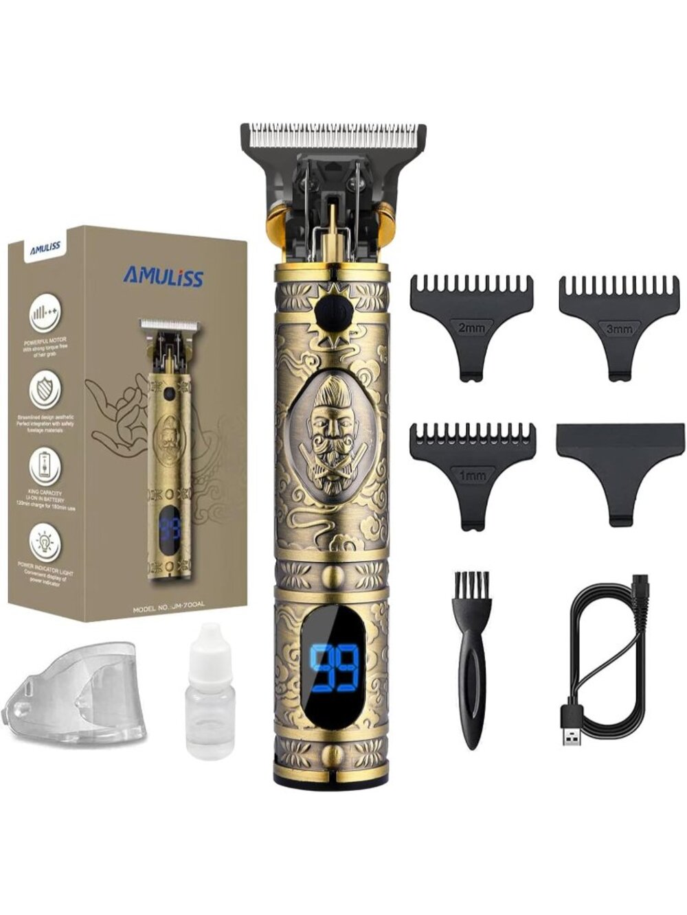 New Beard Trimmer for Men,Zero Gapped Vintage Professional Hair Clipper